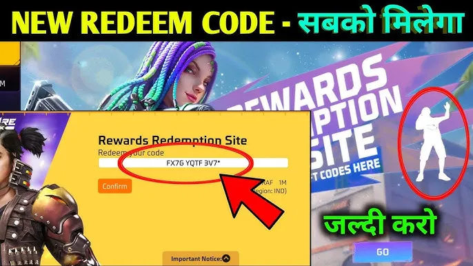 free fire redeem code apply demo image