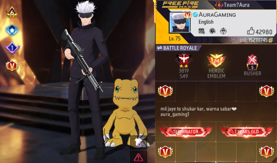 gaming aura free fire uid profile picture