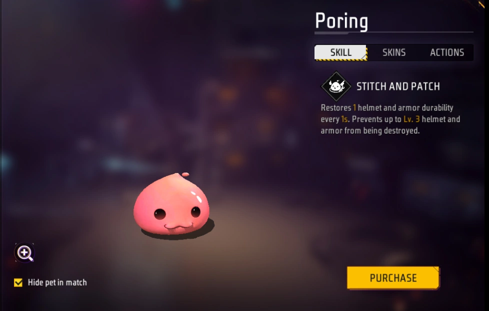 free fire poring pet