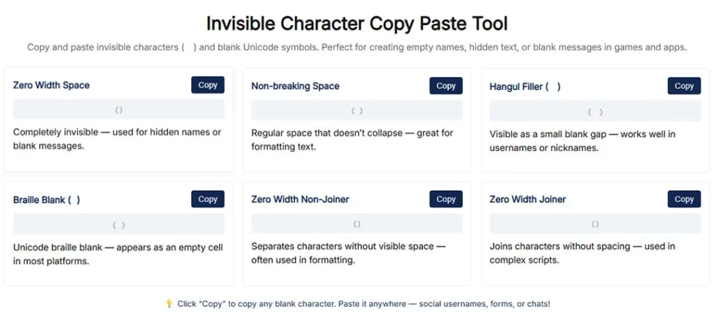Free fire invisible space copy paste (ㅤ)