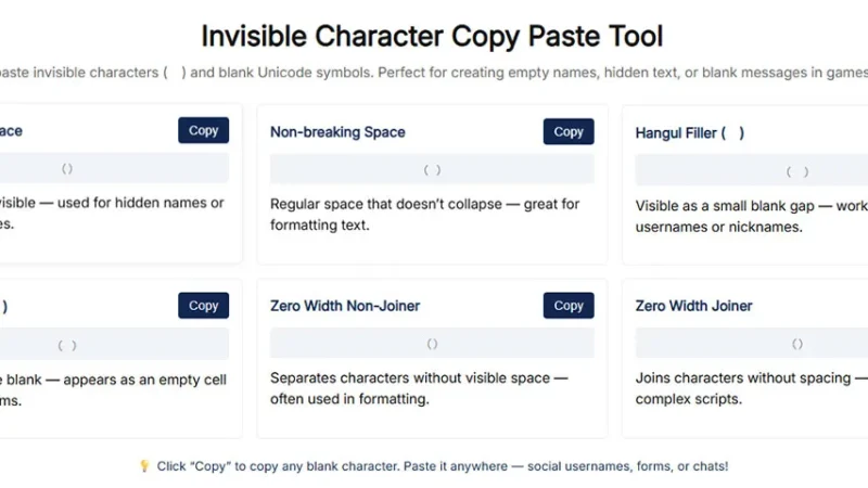 Unicode 3164 (ㅤ) Copy — Invisible Character U+3164