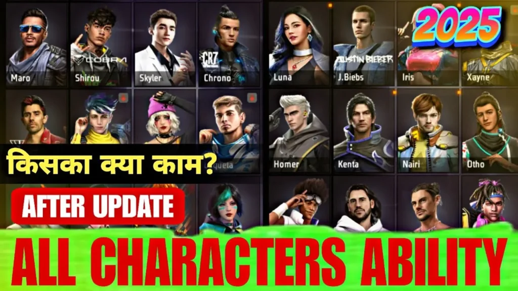 free fire all characters image thumbnail