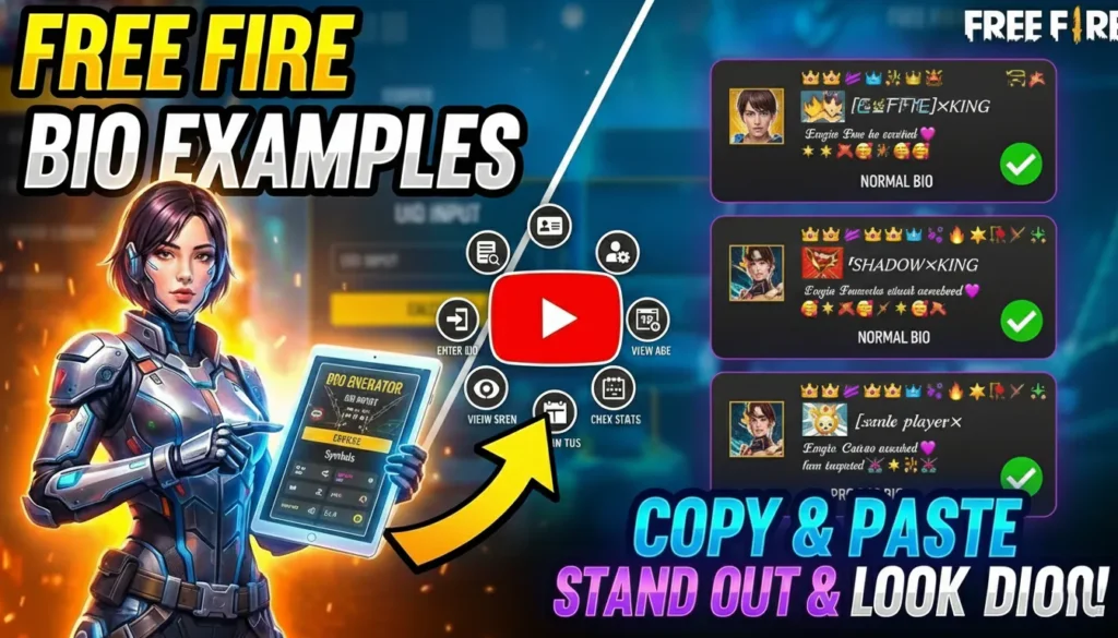 Free Fire Bio Examples