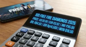 Free Fire Diamond Top-Up Calculator -100 Diamonds Price in All Currencies in 2026