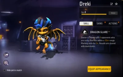 Free Fire Dreki Pet — Dragon Glare Ability & Full Guide