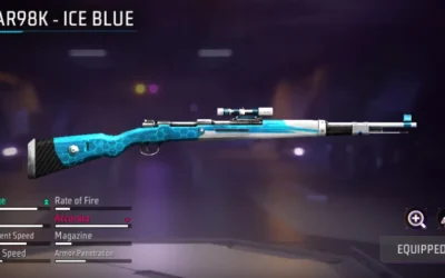 free fire kar98 gun skin ice blue