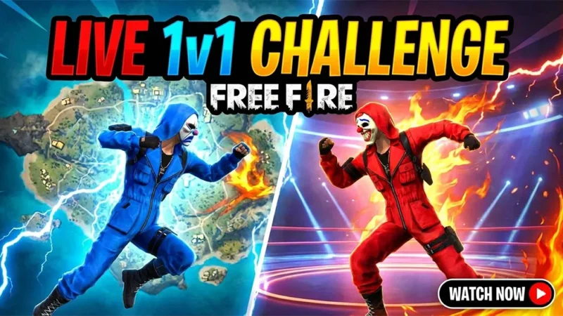 free fire live 1v1 custom challenge youtube thumbnail