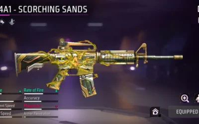 free fire m4a1 gun skin type scroching sands