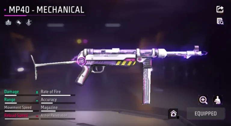Free Fire Best Attachments for MP40