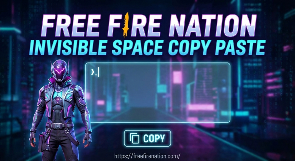 free fire nation inisible space copy paste