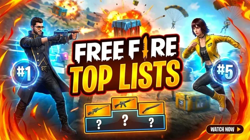 Free Fire Top Lists image youtube thumbnail