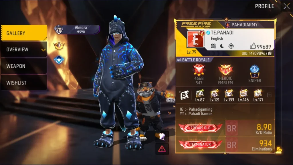 pahadi gamer free fire uid picture