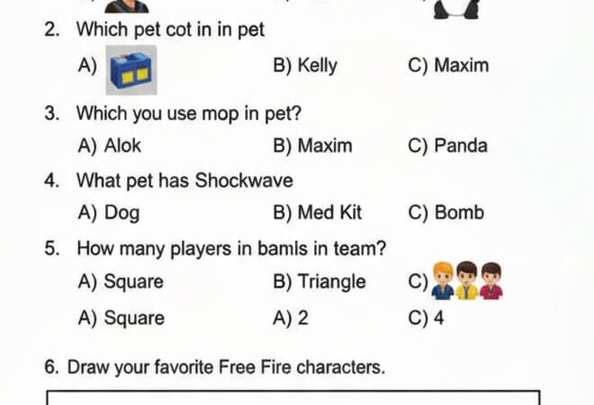 Free Fire Question Paper