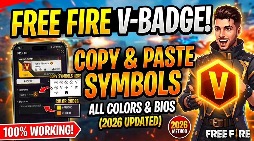 V Badge Free Fire – Symbol Copy Paste