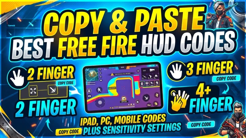 Free Fire HUD Code โ Copy & Paste Best Codes (2, 3, 4 Finger)