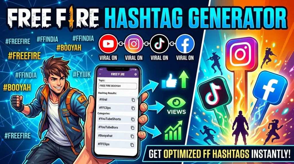 Free Fire Hashtags Generator for YouTube, Instagram & TikTok