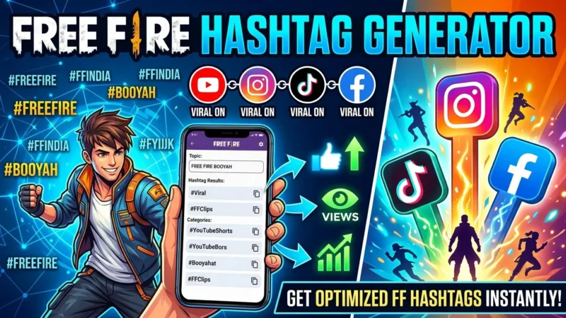 Free Fire Hashtags Generator for YouTube, Instagram & TikTok