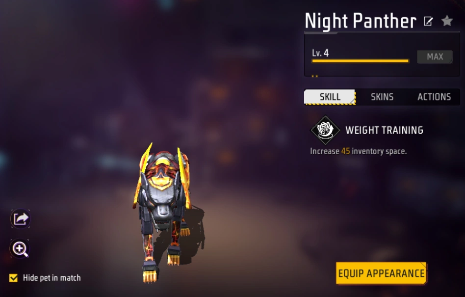 Free Fire Night Panther Pet