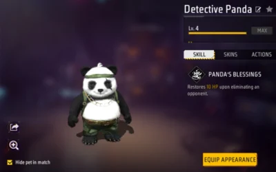 Free Fire Detective Panda Pet