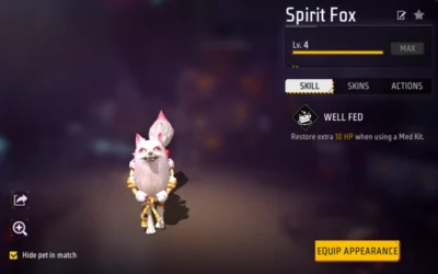 Free Fire Spirit Fox Pet — Well Fed Ability & Full Guide